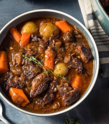 Hearty Homemade Gourmet Beef Stew With Carrots And Potatoes